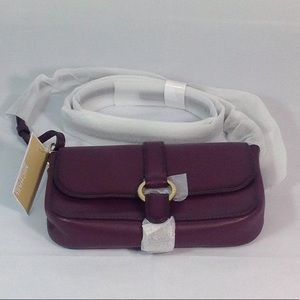 Michael Kors Quincy Leather Crossbody Plum